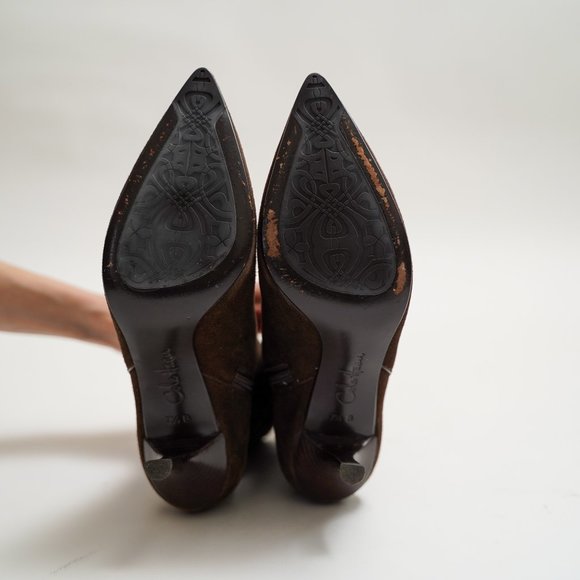 Cole Haan "Rea Short Boot" Dark Chocolate Suede - Picture 4 of 11